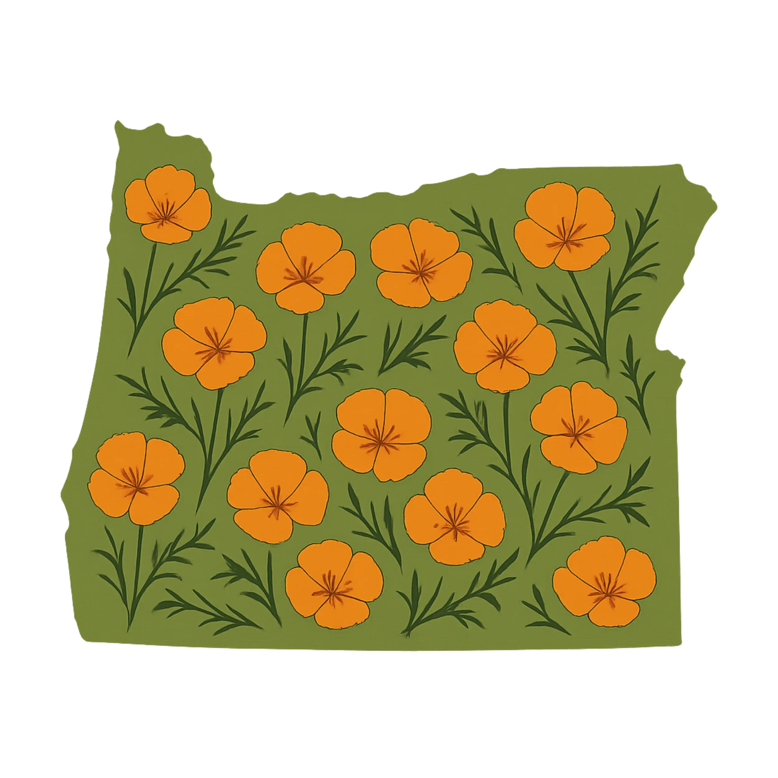 Poppy Oregon Sticker