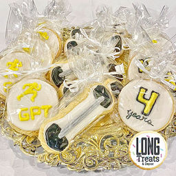 gym themed decorated sugar cookies