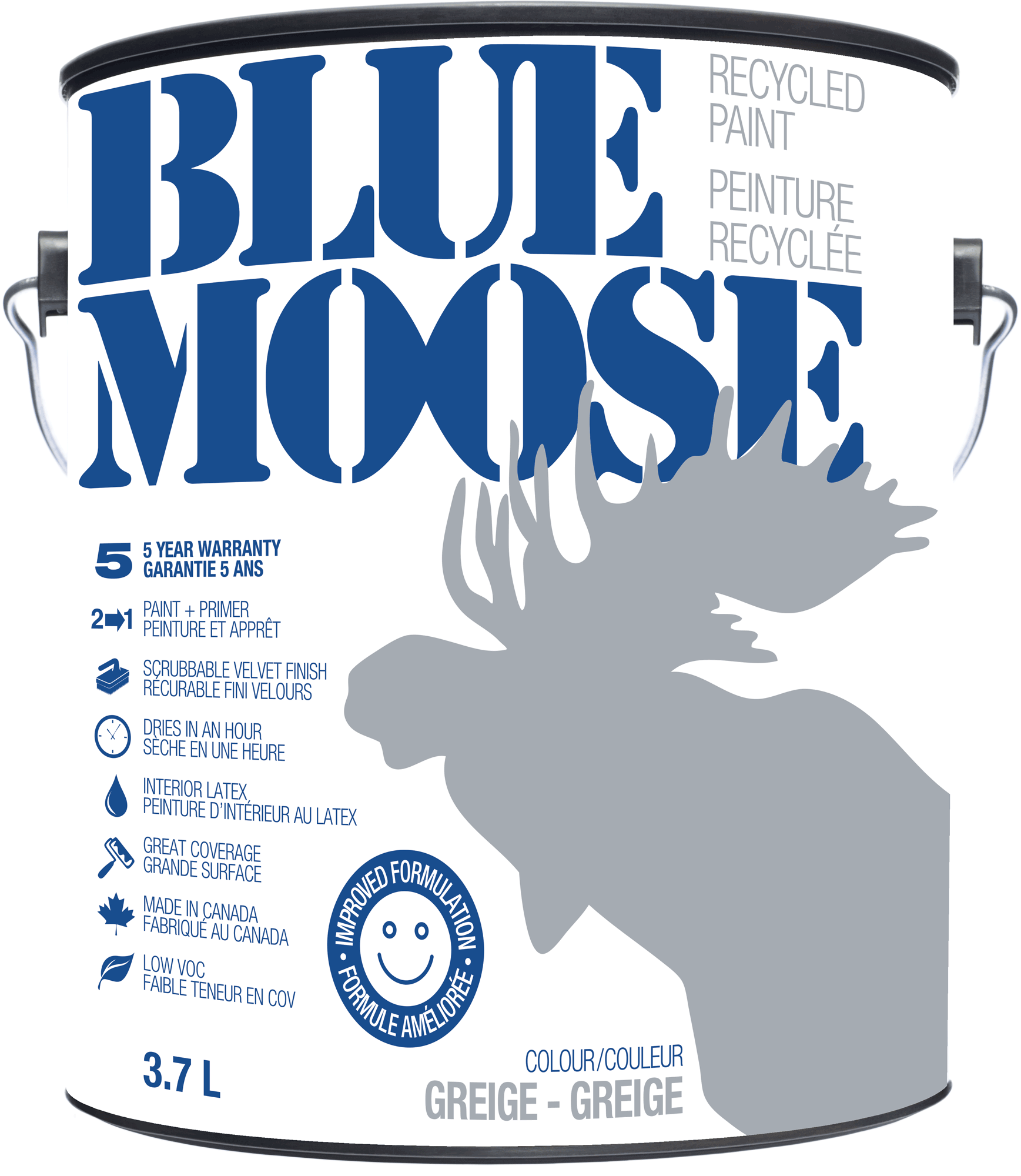Blue Moose Reccled Paint can