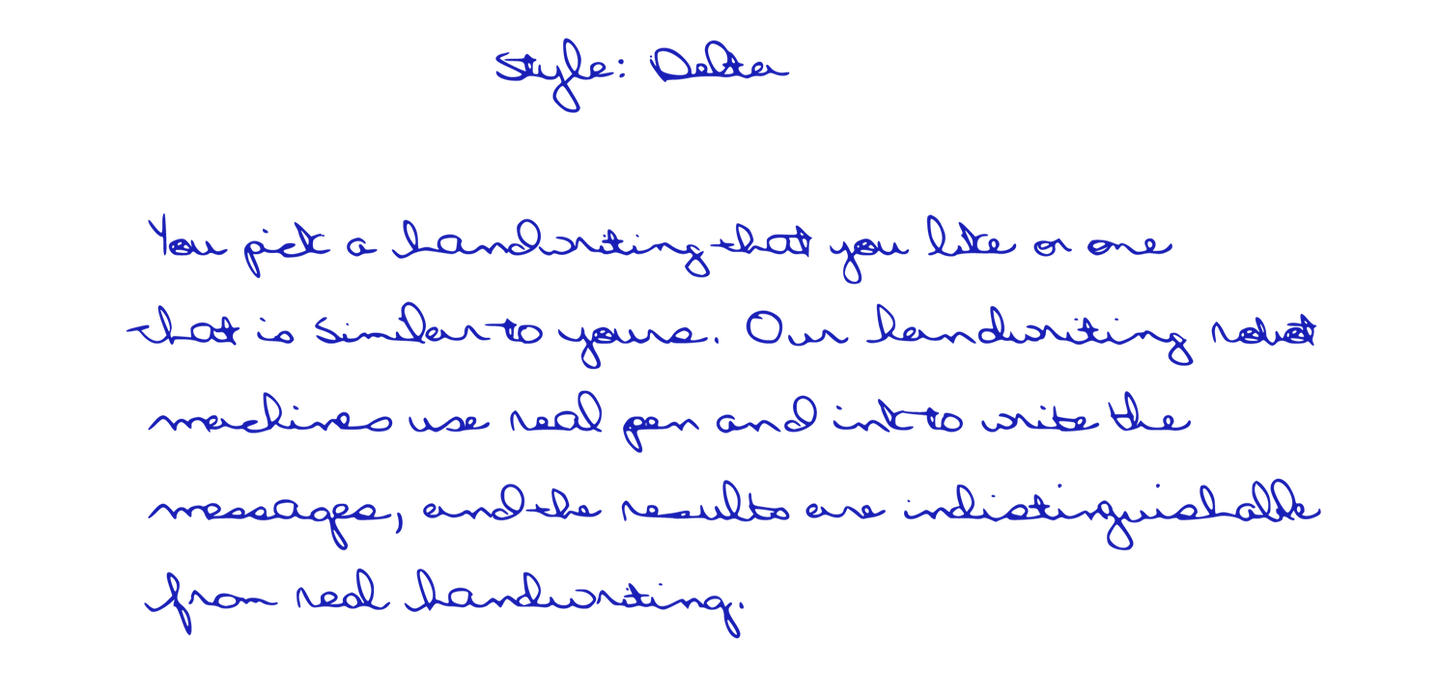 sympathy card handwriting example