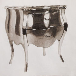 METALLIC SIDE TABLE COPIC RENDERING