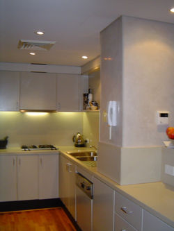 Kitchen walls finished in venetian p
