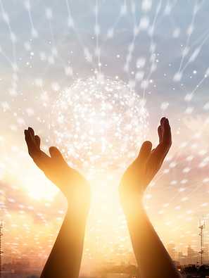 Two hands being help up that try to show the future which is in reference to a marketing strategy of the future
