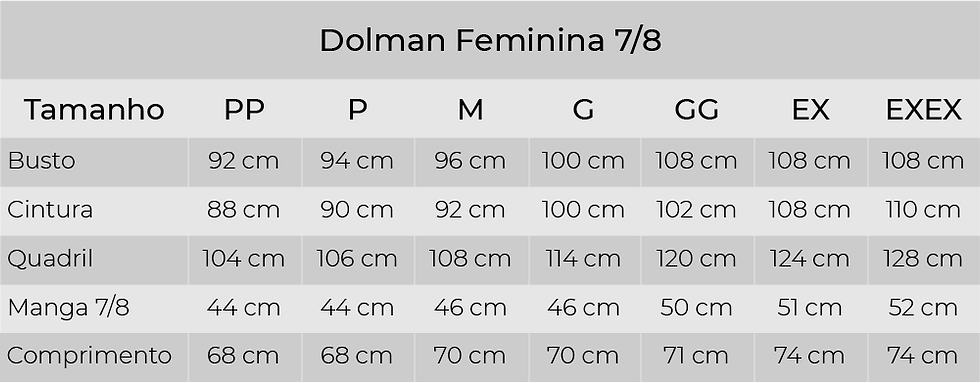 Miniatura: Dolman Feminino Sarja Mista