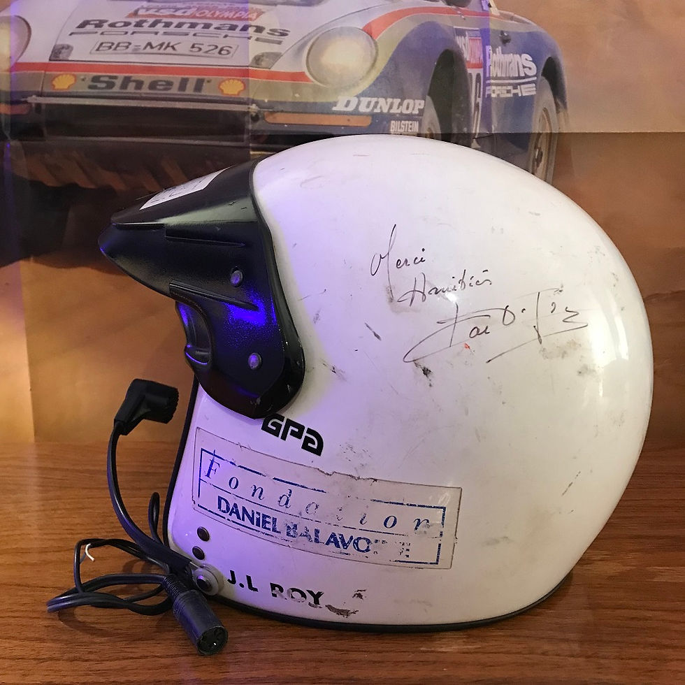 Miniature : Race helmet GPA 1987 Jean-Luc Roy Paris-Dakar Signed by Pierre Lartigue