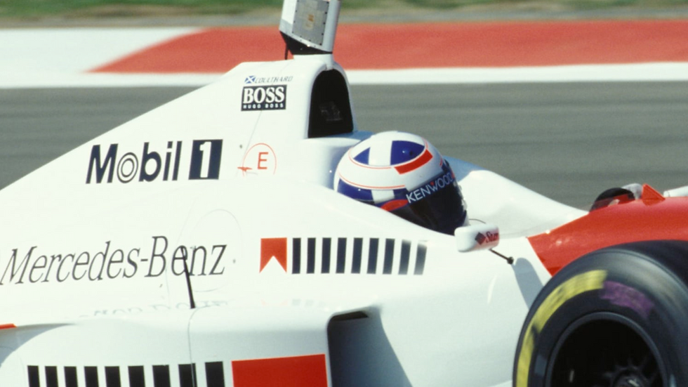 Miniature : Race helmet David Coulthard McLaren 1996 European GP Podium 3rd Full radio + LOA