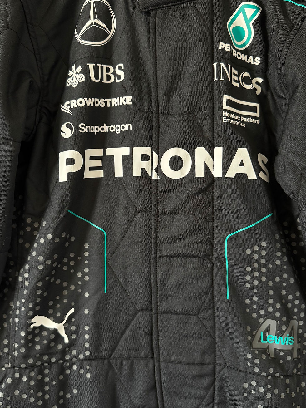 Miniature : Lewis Hamilton 2024 Mercedes PETRONAS promotional suit + LOA