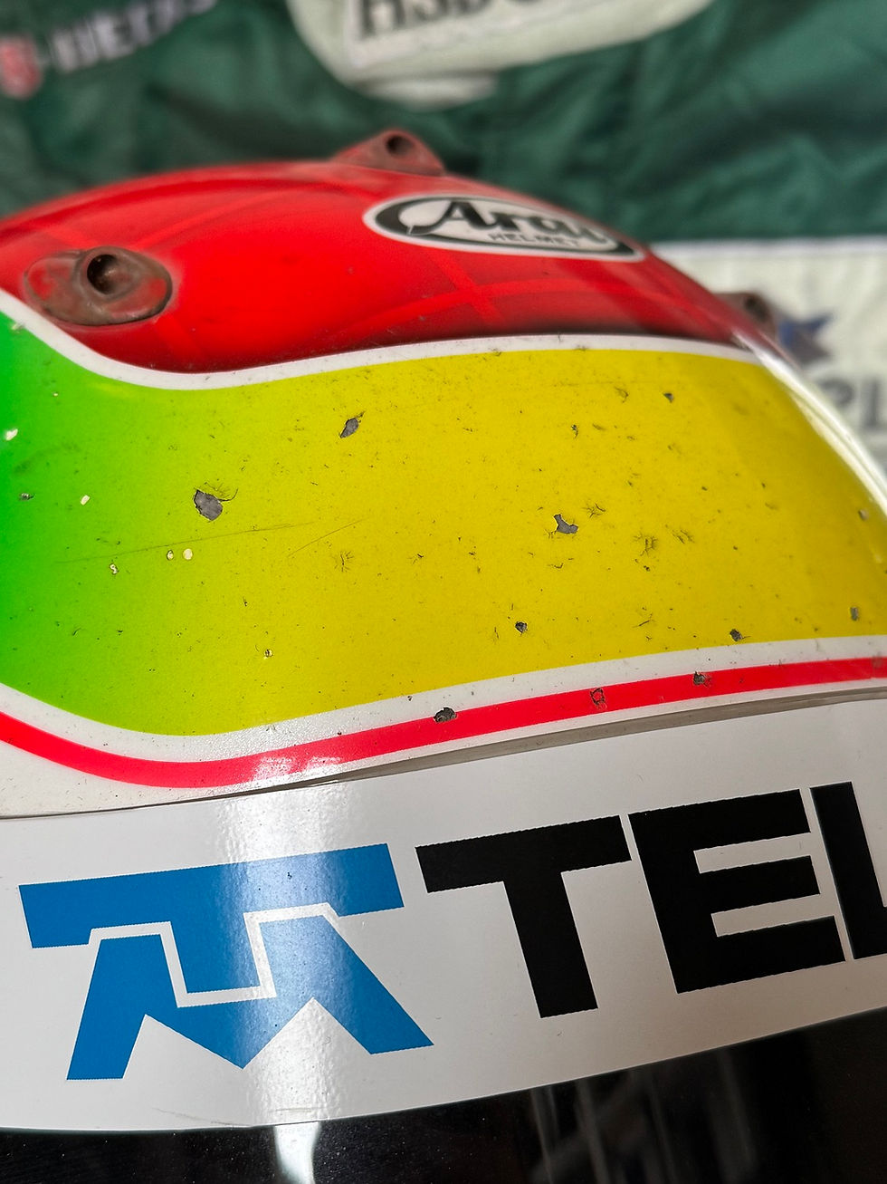 Miniature : Race helmet Justin Wilson 2004 Champ Car Mexico + 2010 Daytona 24h Ganassi 2nd