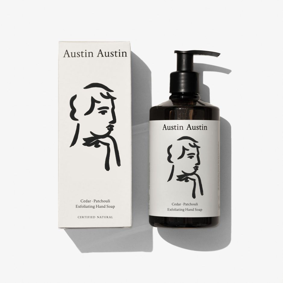 Austin Austin Exfoliating Hand Soap, 300ml pump bottle with natural vegan formula and volcanic rock exfoliants