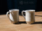 Stoneware mug handcrafted ceramic cup with natural glaze for coffee or tea use