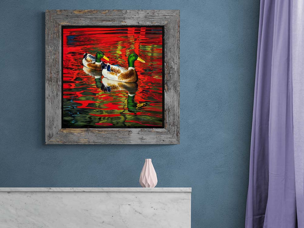Thumbnail: Double Ducks in Reds    - Print