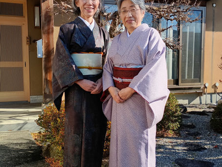 冬のお出掛けは着物を着て二人で👘