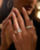 Mixed Diamond Bands on Dark Skin Tone