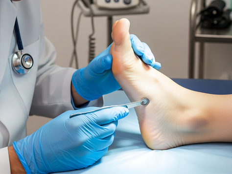 Dr Campbell Diagnosing a Patient At premier Podiatry Associates FL