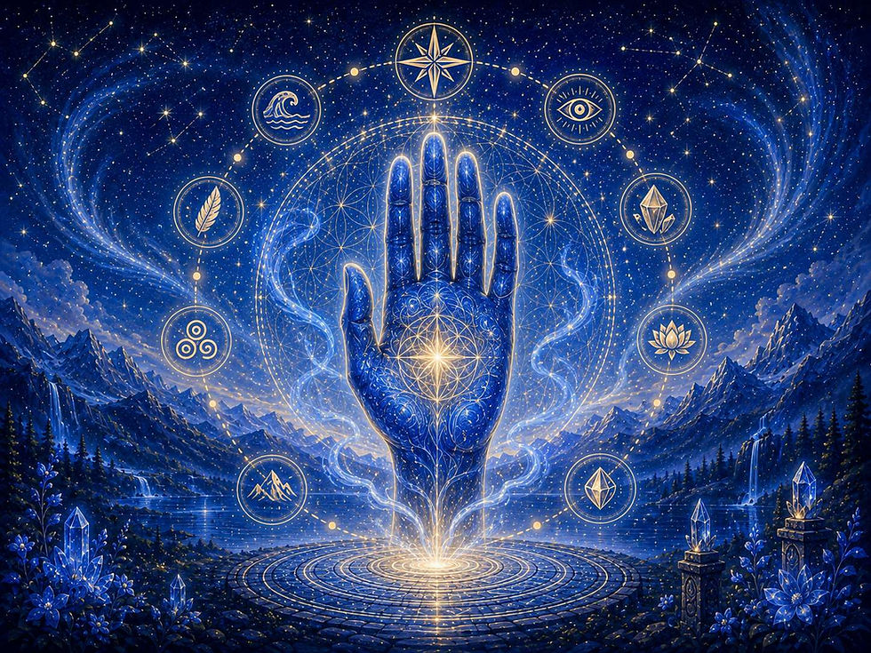 Blaue Handwelle