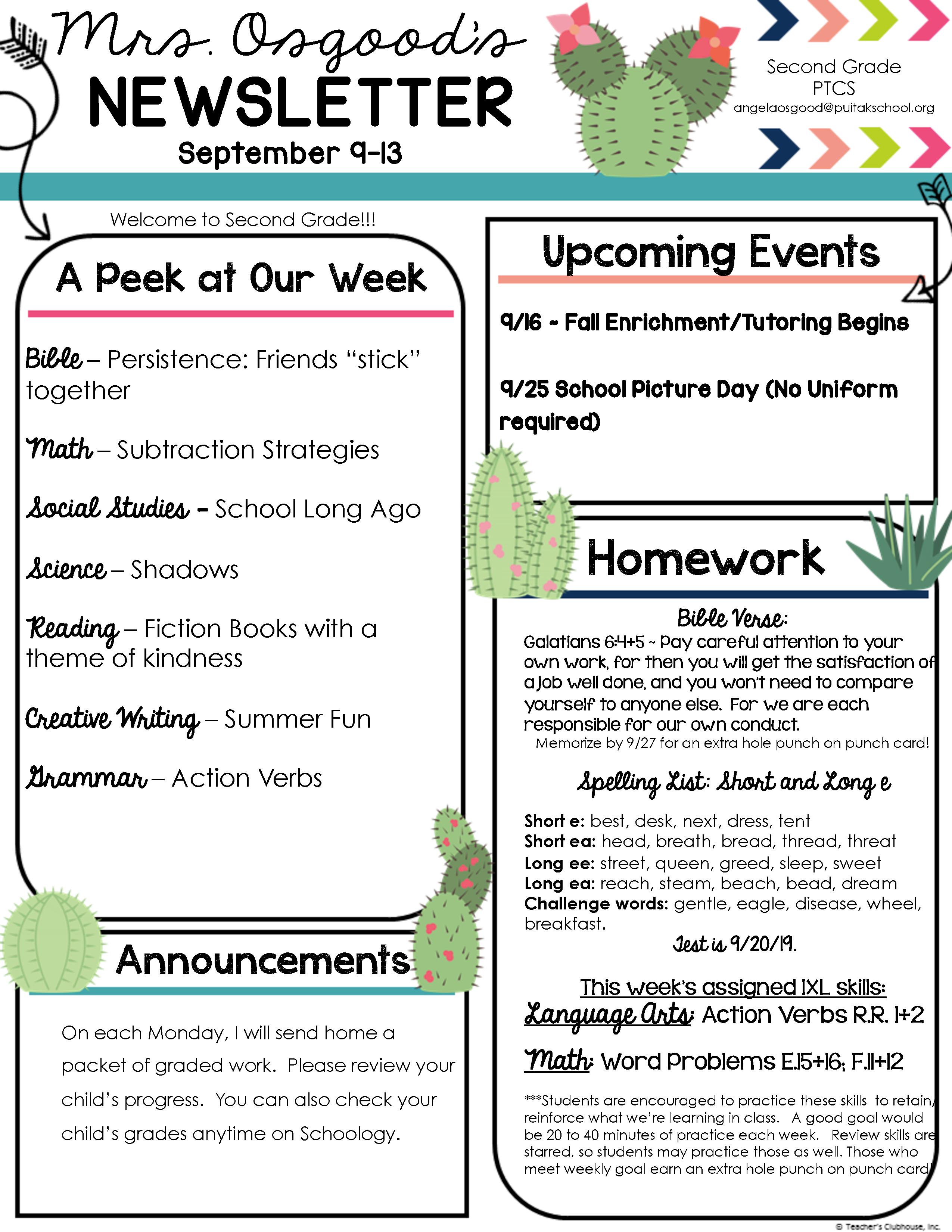 AngelaNewsletter2019September2ndWeek