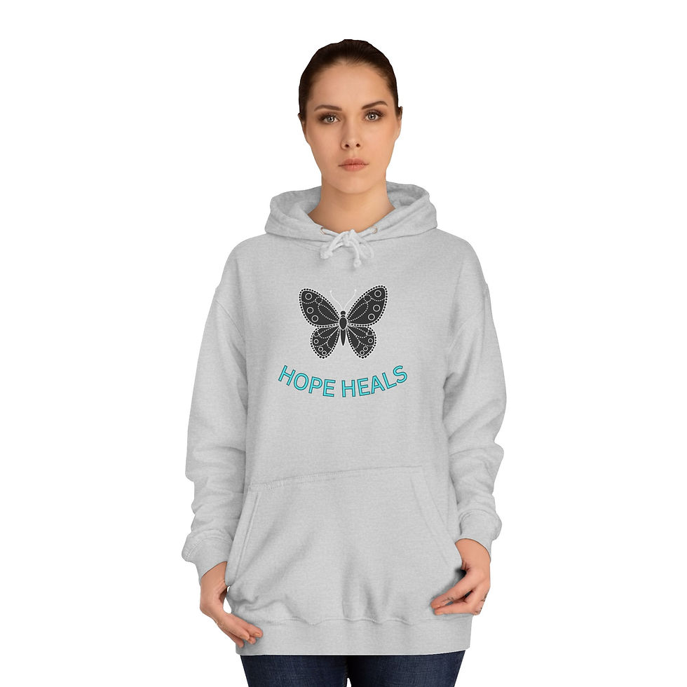 Thumbnail: Hope Heals Unisex College Hoodie - Cozy Gifts for Students,Inspirational Apparel