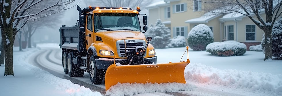 Skid steer clearing snow from a residential driveway in Winnipeg