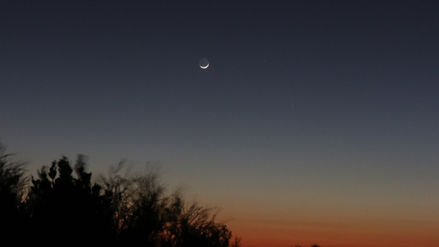 Mercury, Mars, Saturn and a crescent Moon