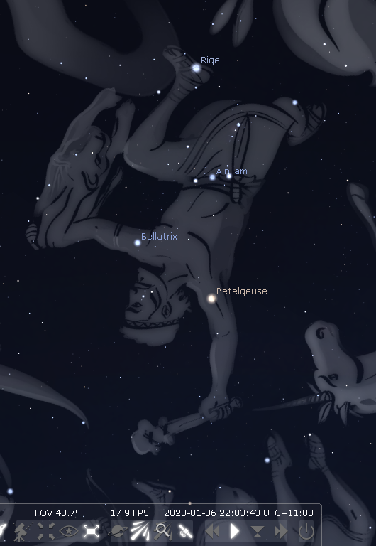 Stars of the Orion Constellation