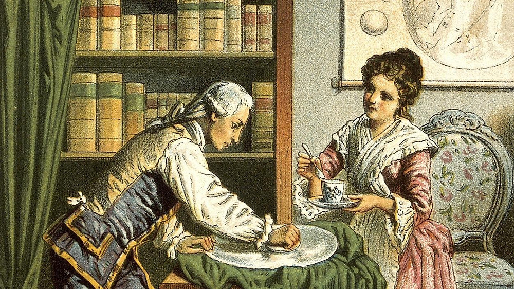 William & Caroline Herschel polishing a telescope lens, A. Diethe C1896 Wellcome Collection.
