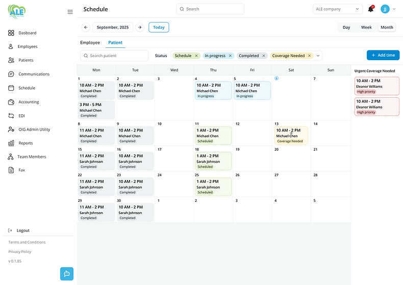Patient Admin Scheduler Dashboard Month.png