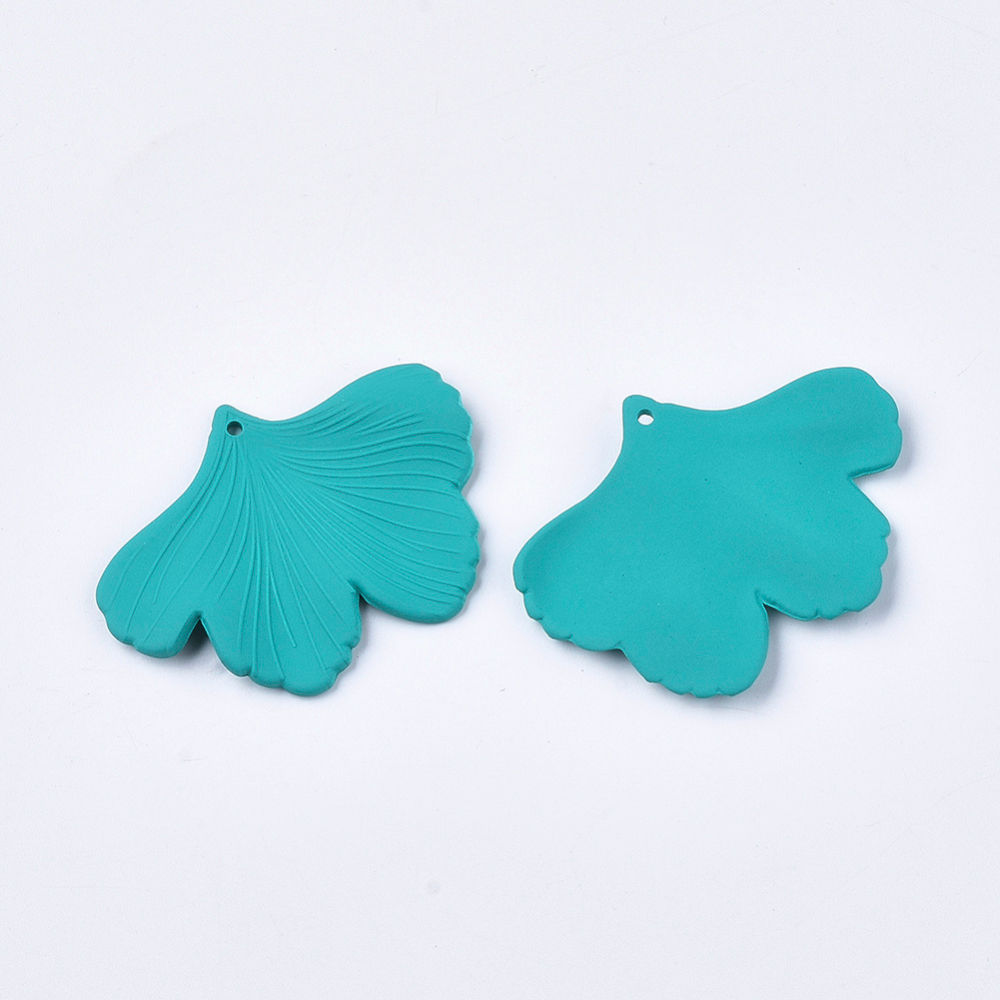 Turquoise Acrylic Ginkgo Leaf Pendants [45mm wide]