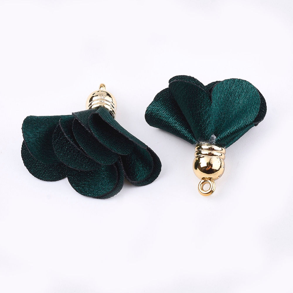 Forest Green Petal Tassels