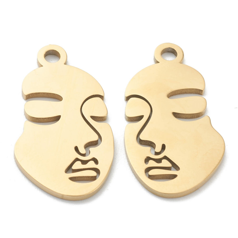 Abstract Face Pendants 304 Stainless Steel [24x13mm]