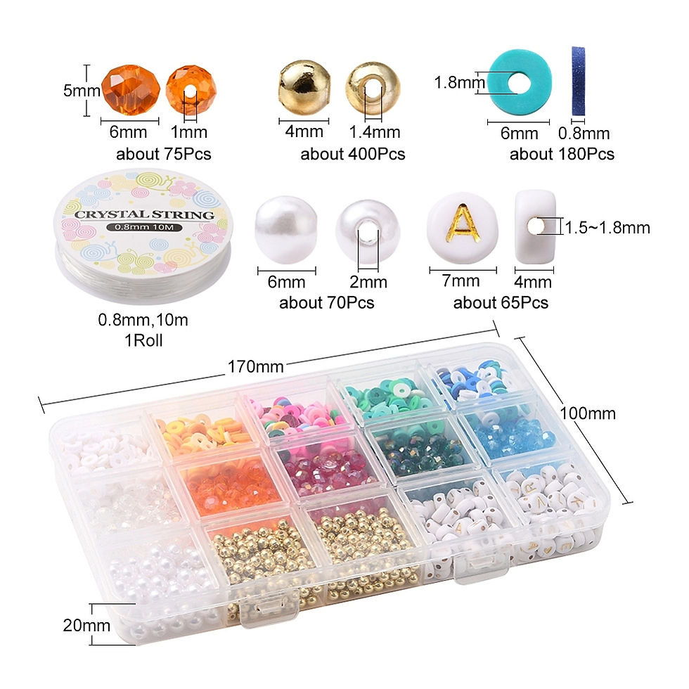 Thumbnail: DIY Faceted & Letter & Heishi Beads Bracelets Making Kit