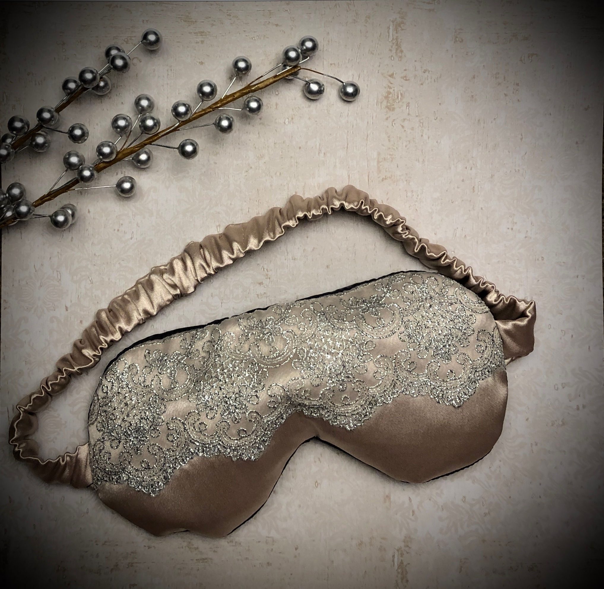 Sleep Lux Satin and Lace Sleep Mask