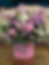 Pink and lavender hat box arrangement with roses, carnations & asters, perfect for birthdays or Mother’s Day