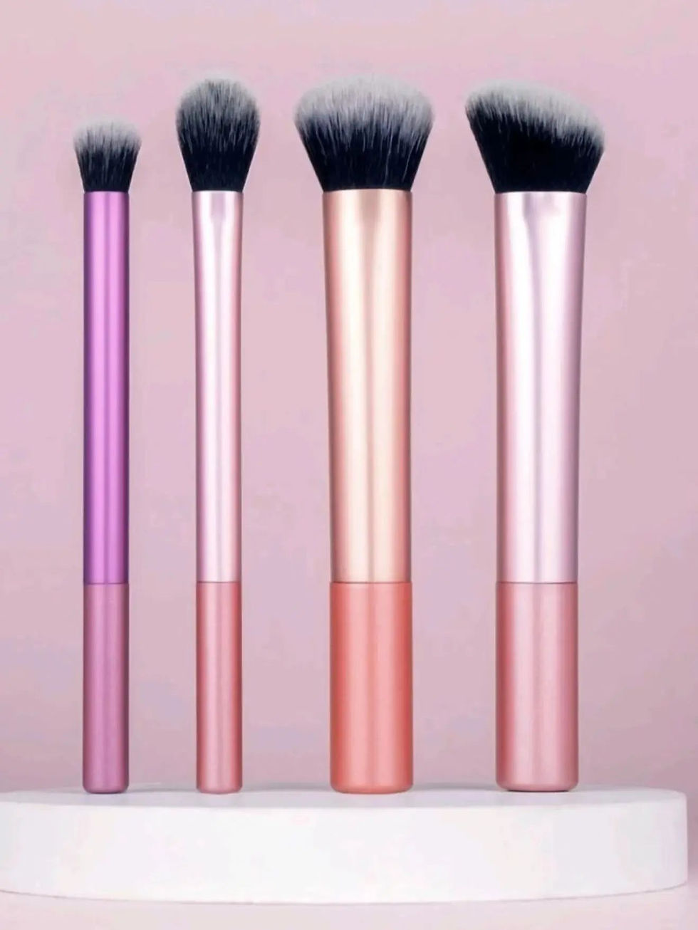 Thumbnail: 4 Makeup Brushes, Long Tube Makeup Brush Set, Multi-Color Makeup Brushes, Beauty