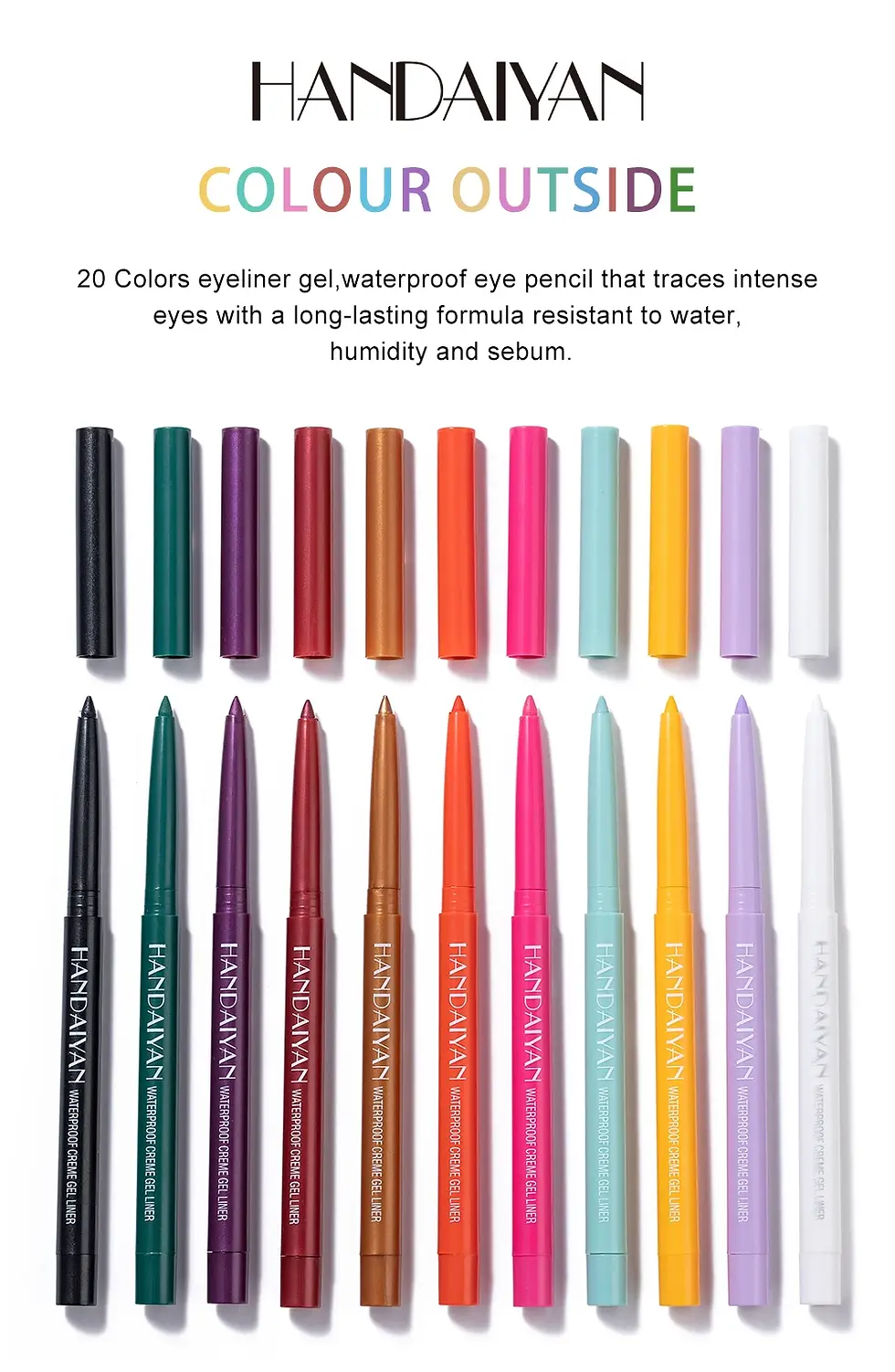 Thumbnail: Matte Colorful Eye Liner Pen Cream 20 Colors Eyeliner Gel Pencils Option Easy To