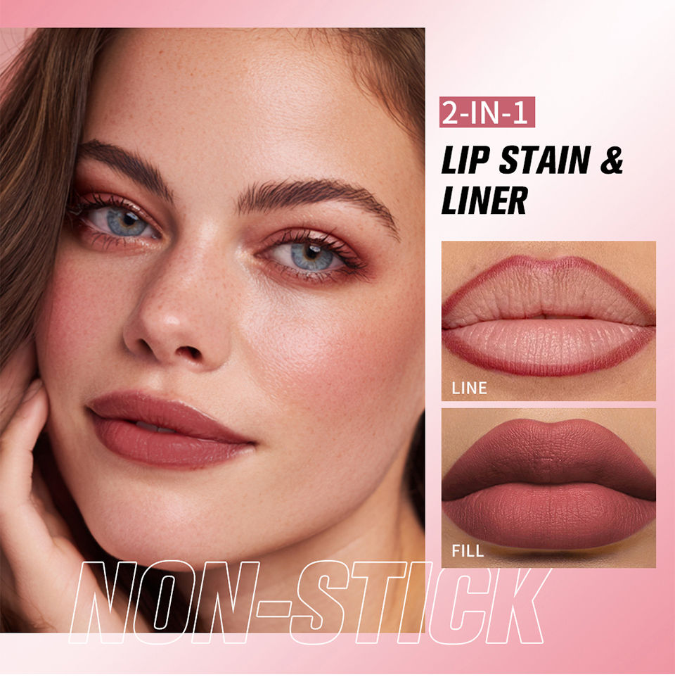 Thumbnail: Lakerain Lip Contour Lip Stain Smudge-proof 2 In 1 Lip Stain & Liner Ultra Pigme