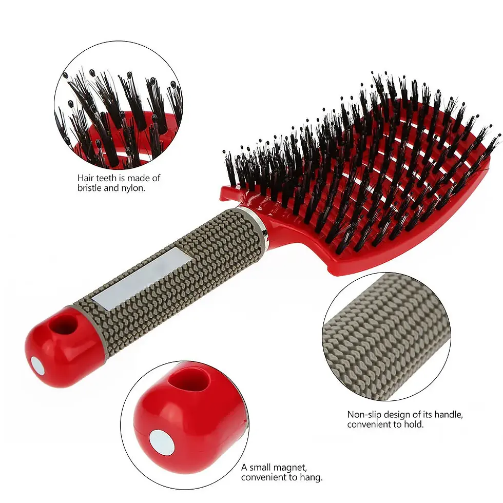 Thumbnail: Hair Brush Scalp Massage Comb Hairbrush Bristle&Nylon Women Wet Curly Detangle H