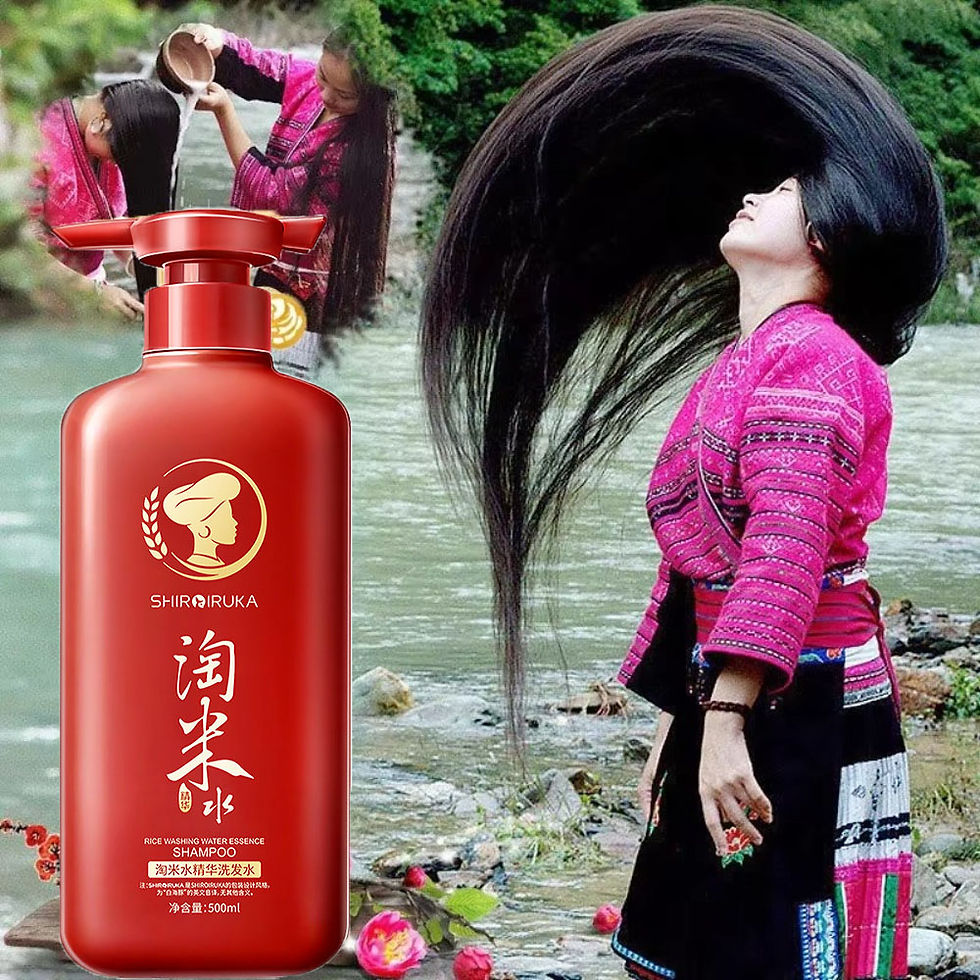 500ml Wash Rice Water Hair Shampoo Anti Dandruff Shampoo Professional Hair Care