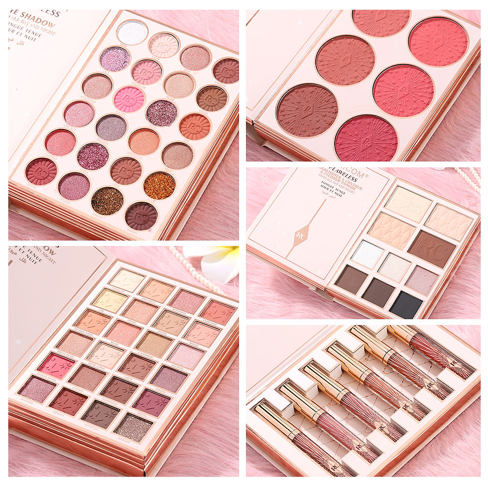 Thumbnail: The makeup magic book contains eye shadow, lip gloss, powder blusher highlight, 