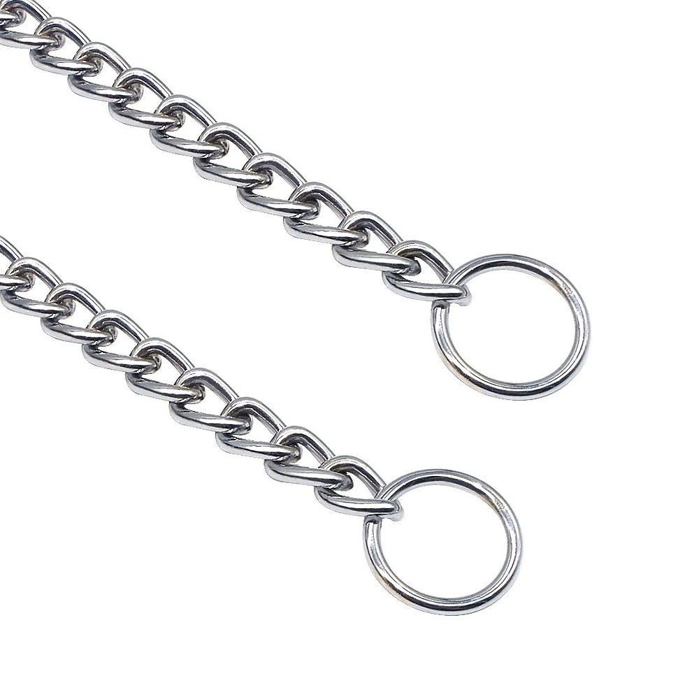 Thumbnail: Personalized Pet Dog Chain Choke Collar Pets Training Engraved ID Slip 