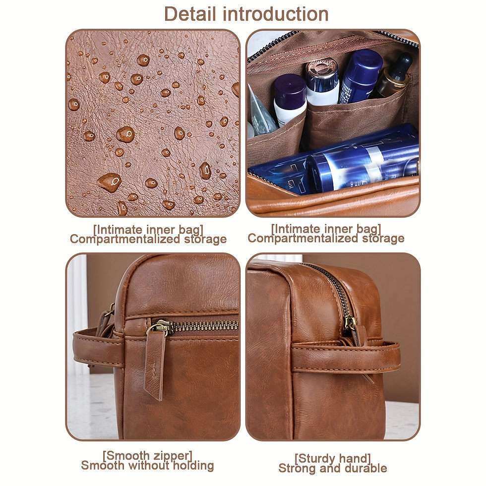 Thumbnail: Toiletry Bag Large-capacity PU Portable Waterproof Hanging Travel Storage Organi
