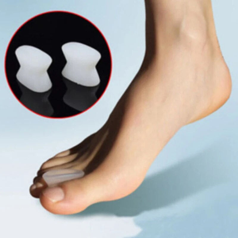 Thumbnail: 1Pair Silicone Gel foot fingers Two Hole Toe Separator Thumb Valgus 