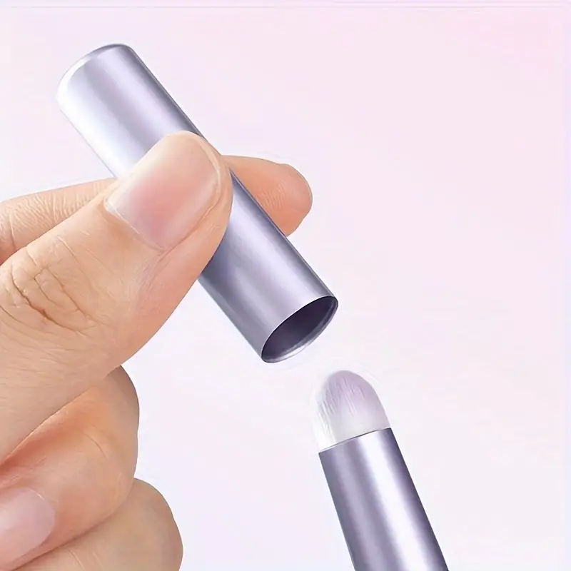 Thumbnail: Professional round headed lipstick brush with cap, handheld palm brush, suitable