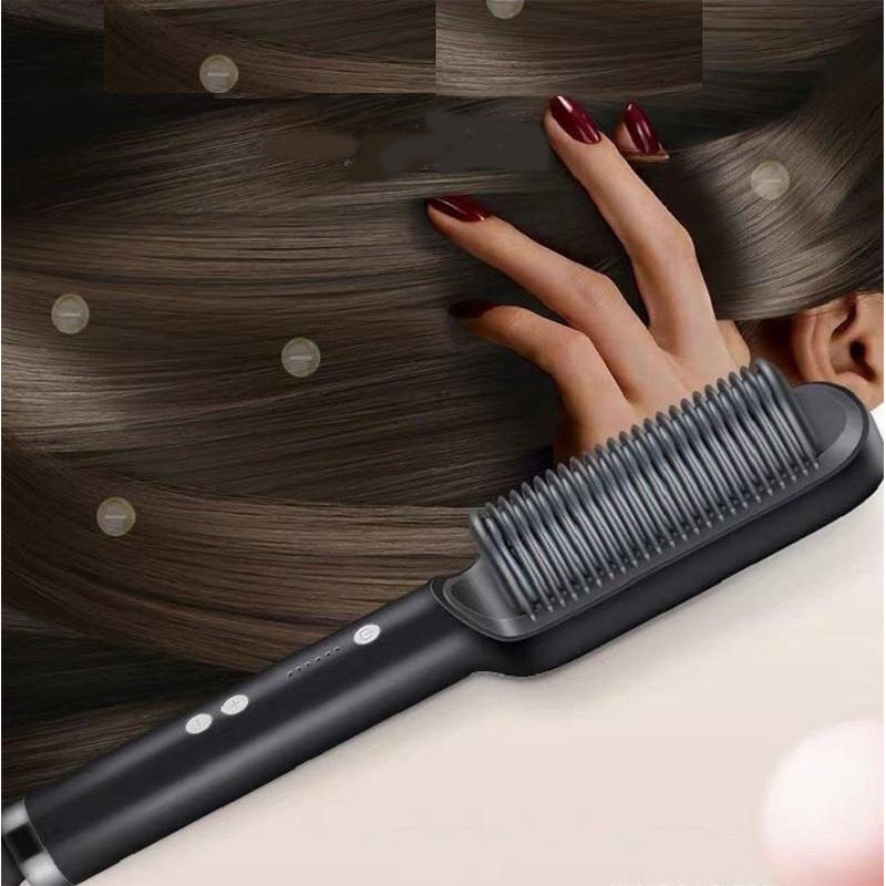 Thumbnail: Electric Hair Straightener Brush Professional Fashion Fast Heating Ceramic Hair 