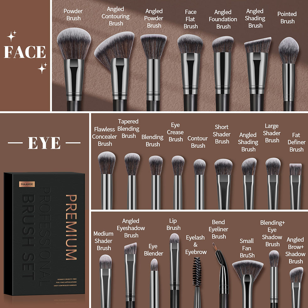 Thumbnail: MAANGE Professional Gift Box 25 Pieces Makeup Brushes Kit Face Eye Beauty Brushe