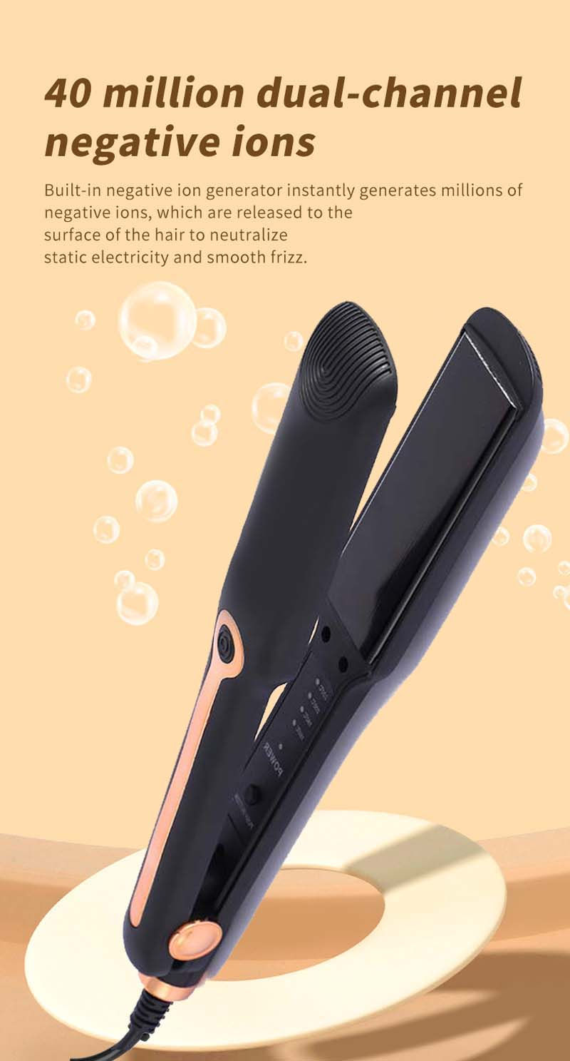 Thumbnail: Hair Straightener Professional Ceramic Flat Iron Negative Ion Wide Plate Tempera