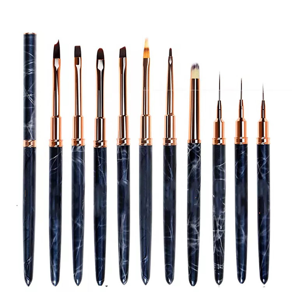 Nail Art Stripes Lines Pen DIY Painting Brush Liquid Powder Acrylic UV Gel Exten