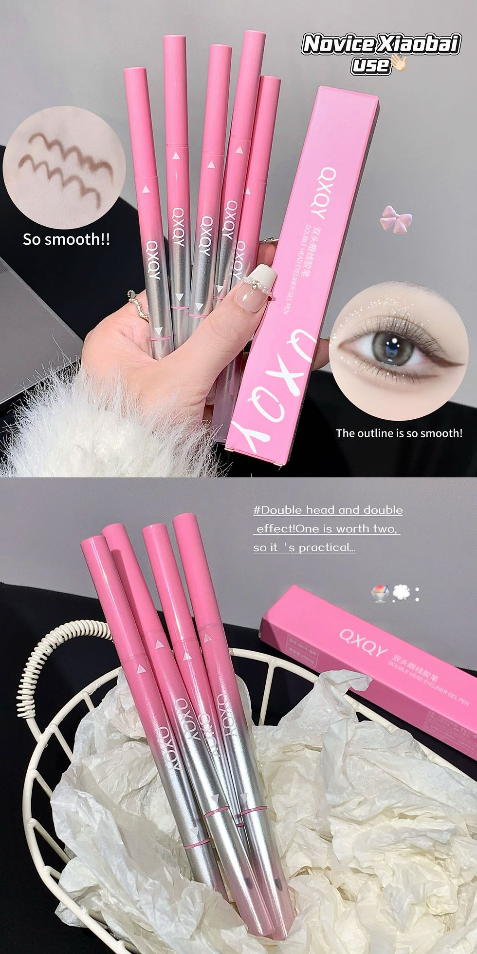Thumbnail: Double-Ended Eyeliner Pencil with Brush - Smooth & Long-Lasting Perfect for Begi