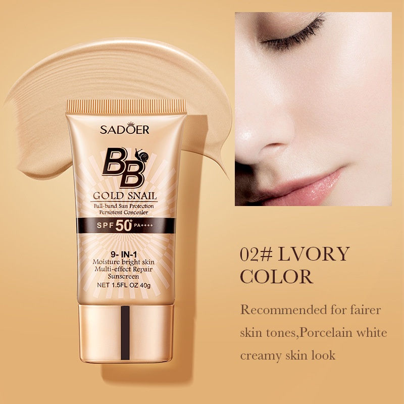 Thumbnail: SADOER Gold Snail Sunscreen BB Cream Foundation Concealer Moisturizing Isolation