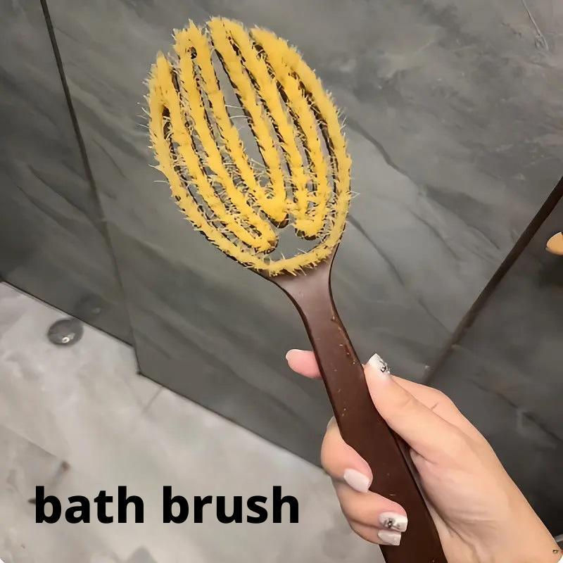 Thumbnail: Soft Body Scrubber Shower Exfoliating Scrubs Long Handle Bath Brush Exfoliator S