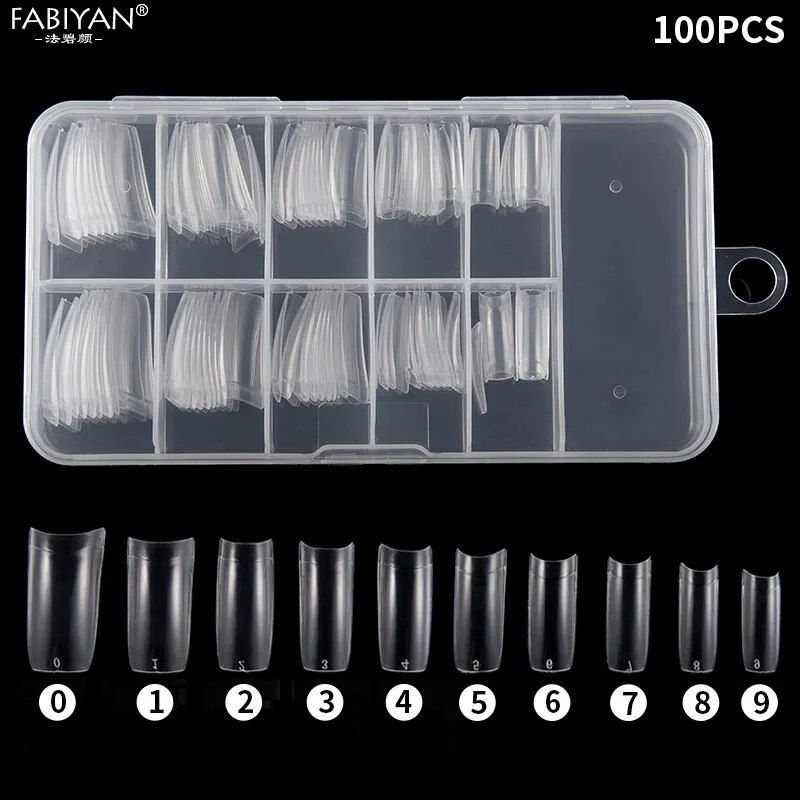 Thumbnail: 100/500pcs Tips Transparent Half Cover False French Fake Nail Art Artificial 